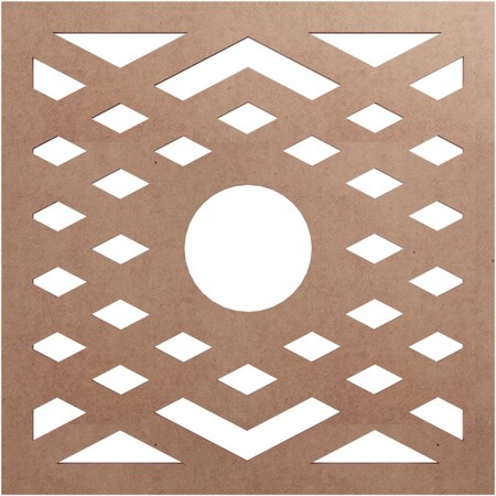 Ekena Millwork Chevron Wood Fretwork Pierced Ceiling Medallion, Wood (Paint Grade), 16"OD x 4 1/8"ID x 3/8"T CMWP16X16X0375CHMF